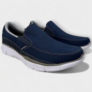 Skechers Equalizer 51503 Men’s Blue Canvas Slip-On Loafers Shoes Size 12 New